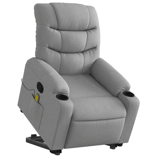 Poltrona reclinável massagens - Poltrona relax tecido cinzento-claro