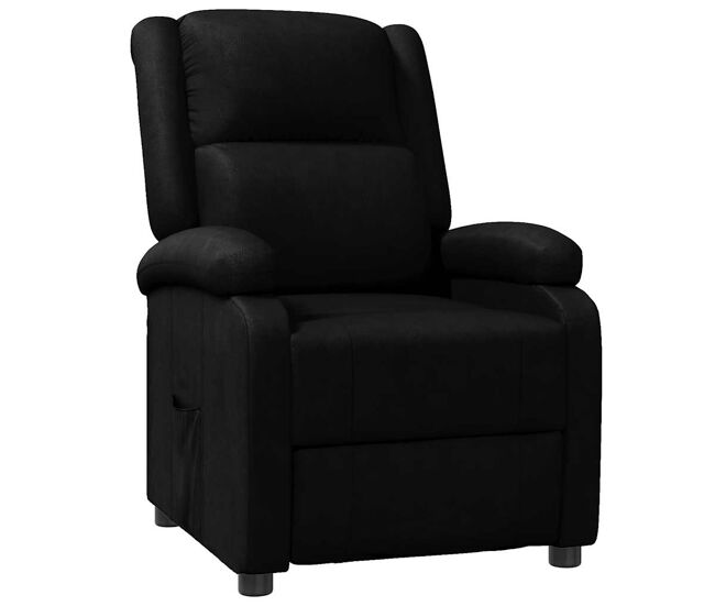 Sillón reclinable - sillón relax de cuero sintético negro