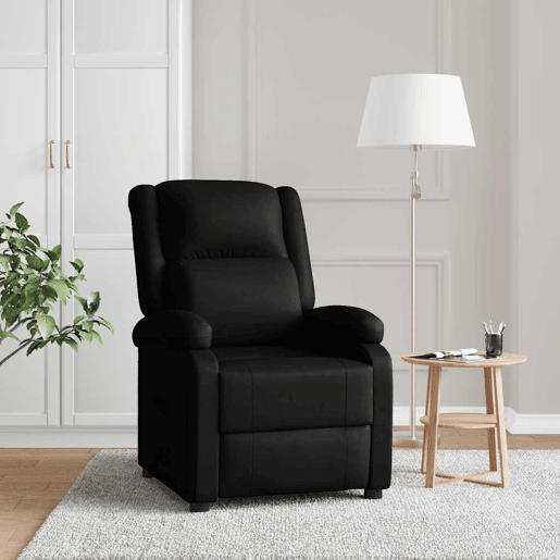 Poltrona reclinável - Poltrona relax couro artificial preto