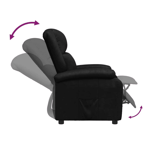 Poltrona reclinável - Poltrona relax couro artificial preto