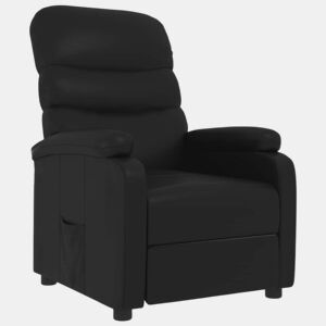 Poltrona reclinável - Poltrona relax couro artificial preto