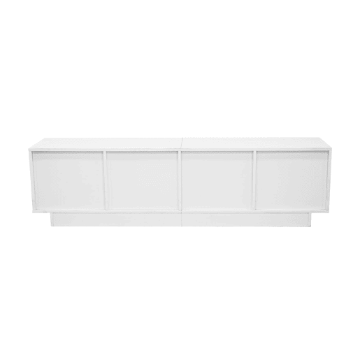 Móvel de TV 170x40 cm - 4 portas com design ondulado - Moderno - Bege