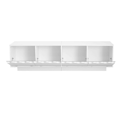 Móvel de TV 170x40 cm - 4 portas com design ondulado - Moderno - Bege