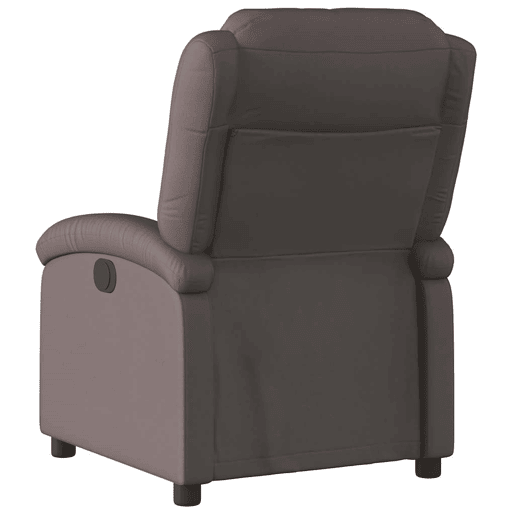 Poltrona reclinável - Poltrona relax couro genuíno castanho-escuro