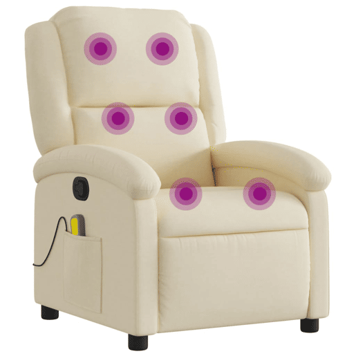 Poltrona de massagens reclinável - Poltrona relax tecido cor creme
