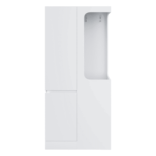 Armário 70x40x170 cm - com gavetas e compartimentos, área aberta para roupas, 1 porta - Branco Armário 70x40x170 cm - com gavetas e compartimentos, área aberta para roupas, 1 porta - Branco