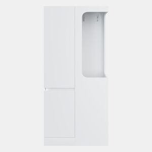 Armário 70x40x170 cm - com gavetas e compartimentos, área aberta para roupas, 1 porta - Branco