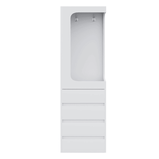Armário 70x40x170 cm - com gavetas e compartimentos, área aberta para roupas, 1 porta - Branco Armário 70x40x170 cm - com gavetas e compartimentos, área aberta para roupas, 1 porta - Branco