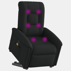 Poltrona elétrica elevatória massagens - Poltrona relax tecido preto