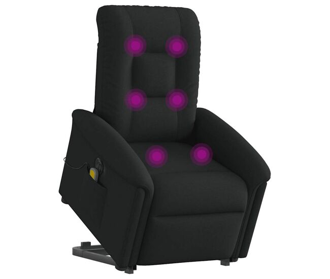 Sillón de masaje eléctrico reclinable - sillón relax elevable tela negro