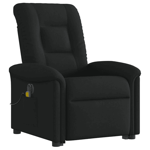 Poltrona elétrica elevatória massagens - Poltrona relax tecido preto Poltrona elétrica elevatória massagens - Poltrona relax tecido preto