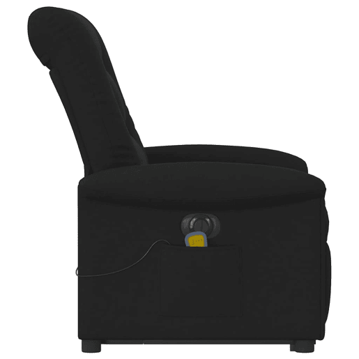 Poltrona elétrica elevatória massagens - Poltrona relax tecido preto Poltrona elétrica elevatória massagens - Poltrona relax tecido preto