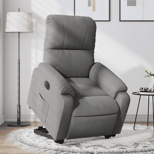 Poltrona reclinável - Poltrona relax elétrica microfibra cinza-escuro