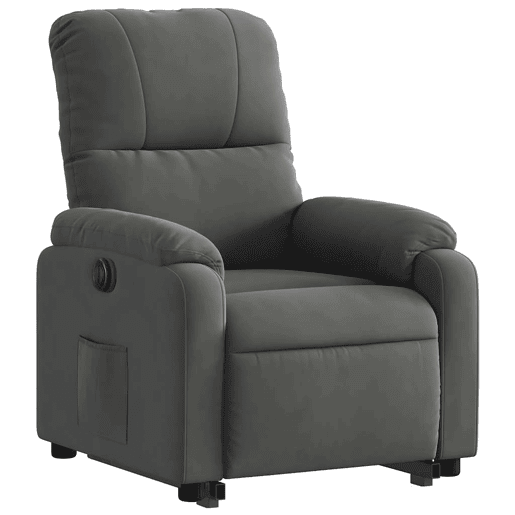 Poltrona reclinável - Poltrona relax elétrica microfibra cinza-escuro