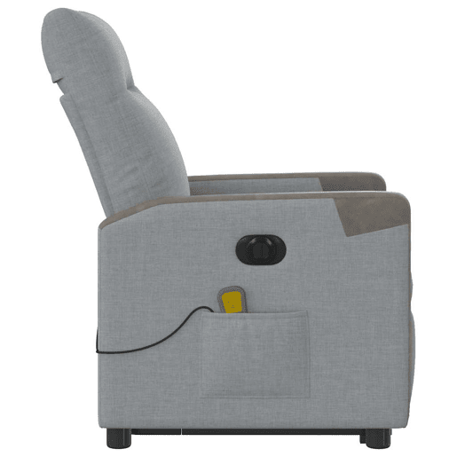 Poltrona elétrica reclinável massagens - Poltrona relax tecido cinzento-claro