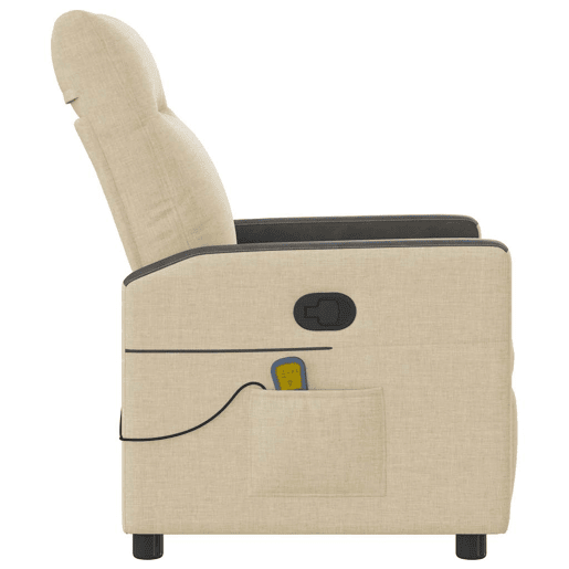 Poltrona de massagens reclinável - Poltrona relax tecido cor creme