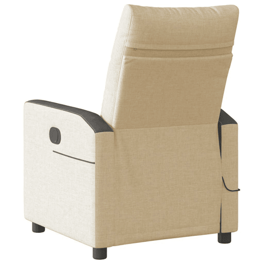 Poltrona de massagens reclinável - Poltrona relax tecido cor creme