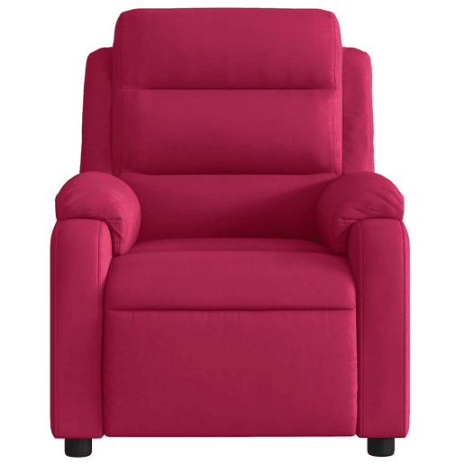 Poltrona de massagens reclinável - Poltrona relax veludo vermelho tinto