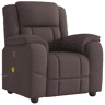 Poltrona de massagens reclinável - Poltrona relax tecido castanho-escuro