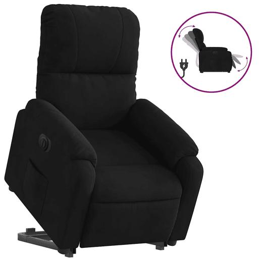 Poltrona reclinável - Poltrona relax elétrica tecido microfibra preto