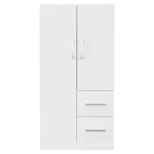 Armário roupeiro 70x40x135 cm - Porta dupla com gavetas e compartimentos, infantil - Branco Armário roupeiro 70x40x135 cm - Porta dupla com gavetas e compartimentos, infantil - Branco