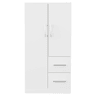 Armário roupeiro 70x40x135 cm - Porta dupla com gavetas e compartimentos, infantil - Branco
