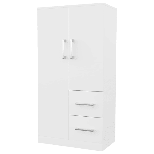 Armário roupeiro 70x40x135 cm - Porta dupla com gavetas e compartimentos, infantil - Branco Armário roupeiro 70x40x135 cm - Porta dupla com gavetas e compartimentos, infantil - Branco