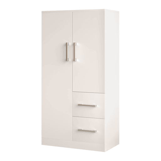 Armário roupeiro 70x40x135 cm - Porta dupla com gavetas e compartimentos, infantil - Branco Armário roupeiro 70x40x135 cm - Porta dupla com gavetas e compartimentos, infantil - Branco