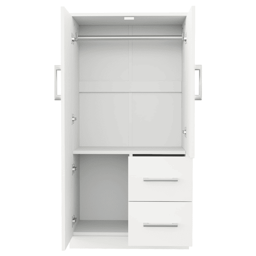 Armário roupeiro 70x40x135 cm - Porta dupla com gavetas e compartimentos, infantil - Branco Armário roupeiro 70x40x135 cm - Porta dupla com gavetas e compartimentos, infantil - Branco