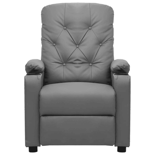 Poltrona reclinável - Poltrona relax couro artificial cinzento Poltrona reclinável - Poltrona relax couro artificial cinzento