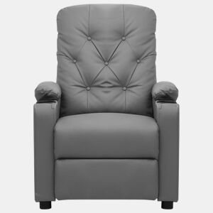 Poltrona reclinável - Poltrona relax couro artificial cinzento