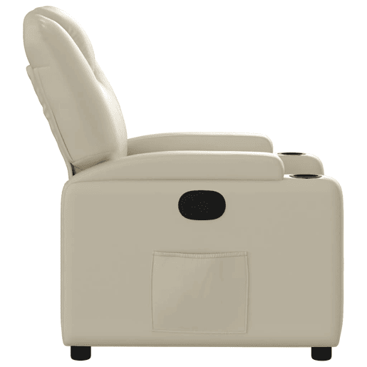 Poltrona reclinável - Poltrona relax couro artificial cor creme
