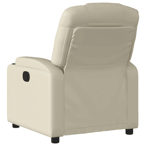 Poltrona reclinável - Poltrona relax couro artificial cor creme