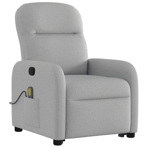Poltrona elevatória de massagens - Poltrona relax tecido cinzento-nublado