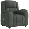 Poltrona de massagens reclinável - Poltrona relax tecido cinzento-escuro