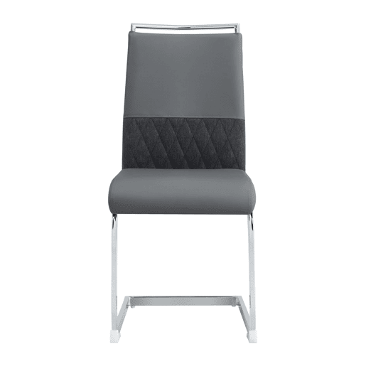 Cadeira de jantar moderna 2 unidades - encosto em PU e linho, design com franjas, cinza
