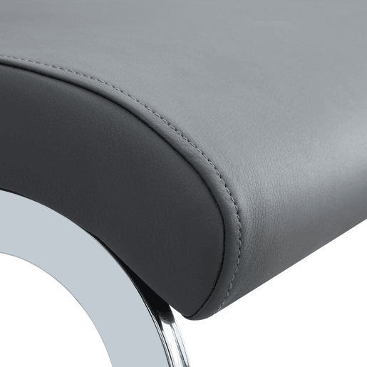 Cadeira de jantar moderna 2 unidades - encosto em PU e linho, design com franjas, cinza