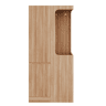 Armário 70x40x170 cm - 1 porta com gavetas e espaço aberto para roupa - Madeira Natural