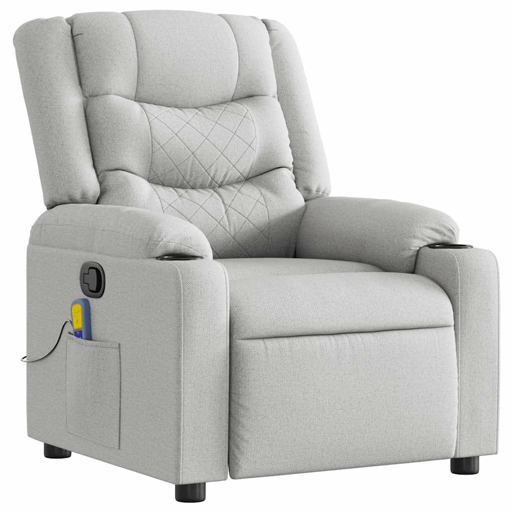 Sillón de masaje reclinable - sillón relax de tela gris nube