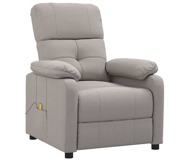 Sillón de masaje reclinable - sillón relax de tela gris taupé
