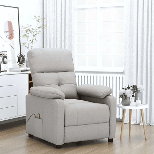 Poltrona de massagens - Poltrona relax tecido cinza-acastanhado