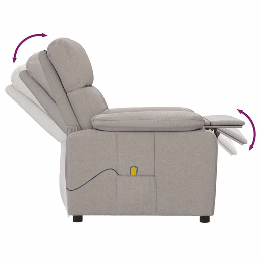 Poltrona de massagens - Poltrona relax tecido cinza-acastanhado