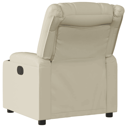 Poltrona reclinável - Poltrona relax couro artificial cor creme Poltrona reclinável - Poltrona relax couro artificial cor creme