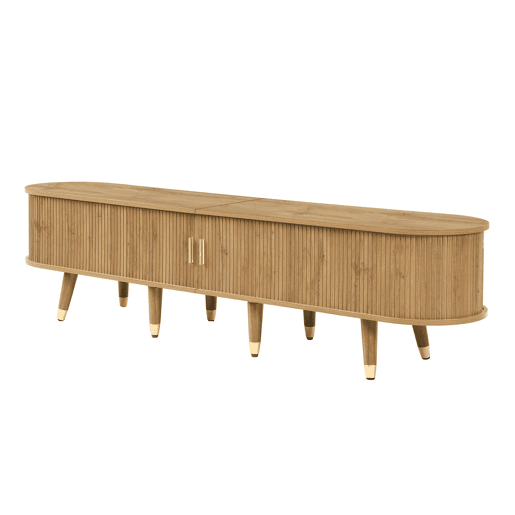Móvel de TV 160x40 cm - com portas de correr, suporte para TV, design exclusivo - Natural