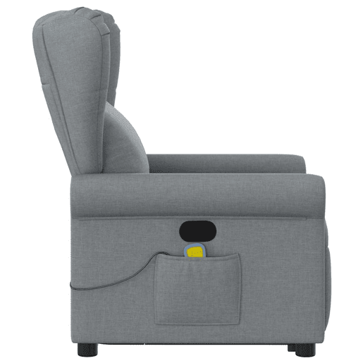 Poltrona reclinável massagens - Poltrona relax tecido cinzento-claro