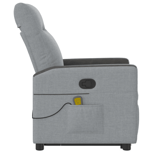 Poltrona reclinável massagens - Poltrona relax tecido cinzento-claro