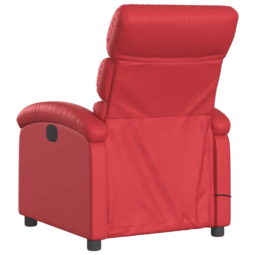 Poltrona de massagens reclinável - Poltrona relax couro artificial vermelho