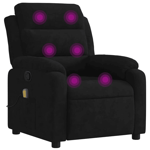 Poltrona de massagens reclinável - Poltrona relax veludo preto