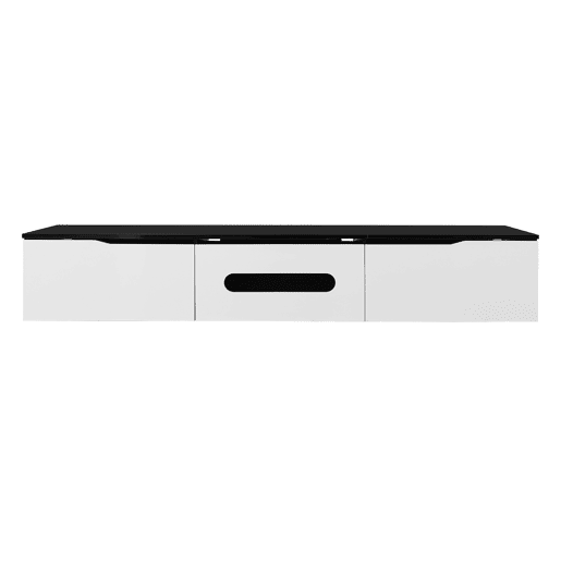 Móvel de TV 180 cm - Superfície brilhante, com iluminação LED de 16 cores, montável na parede - Preto, Branco