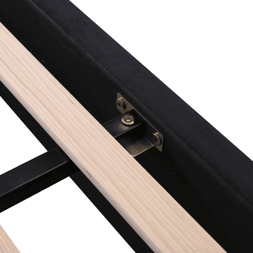 Cama estofada 180x200 cm - Com estrado, encosto e 2 gavetas - Preto
